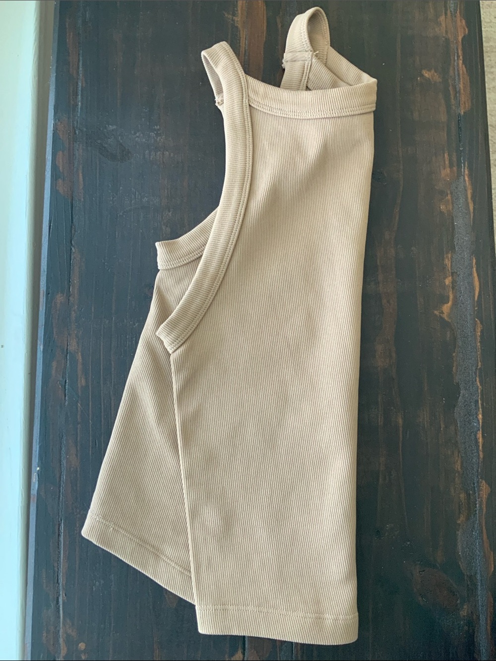 Dynamic Ribbed Tank Top in Tan - Picture 2 of 4